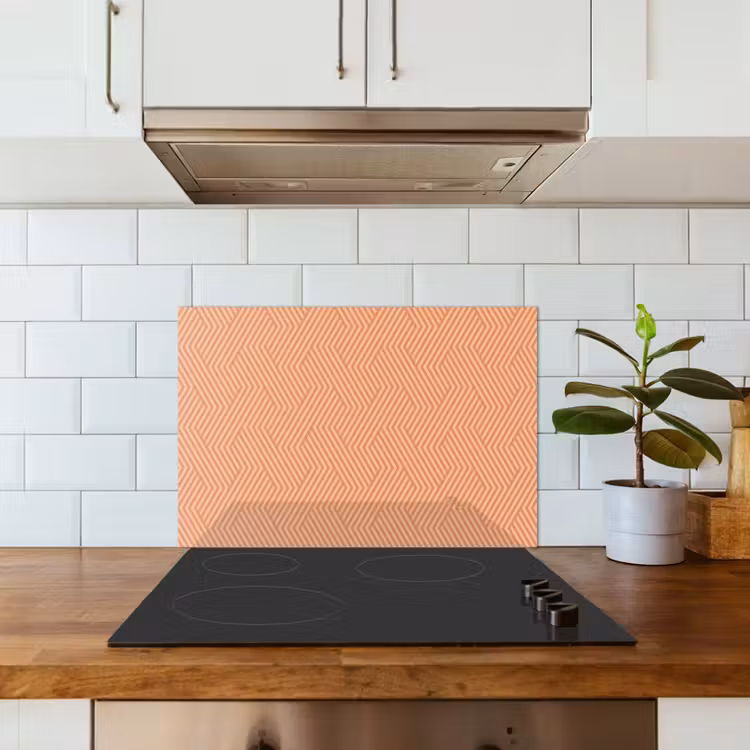 Oranje - Strepen - Patroon keuken achterwand spatscherm klein 900 -sfeer2