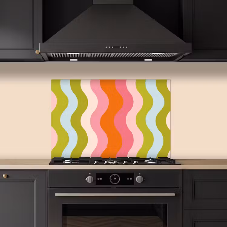 Banen - Golven - Kleurrijk - Verticaal keuken achterwand spatscherm klein -sfeer1