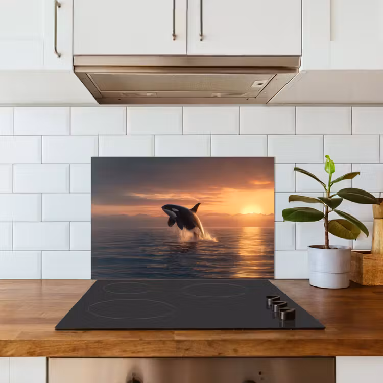 Orka - Zee - Zonsondergang keuken achterwand spatscherm klein -sfeer2