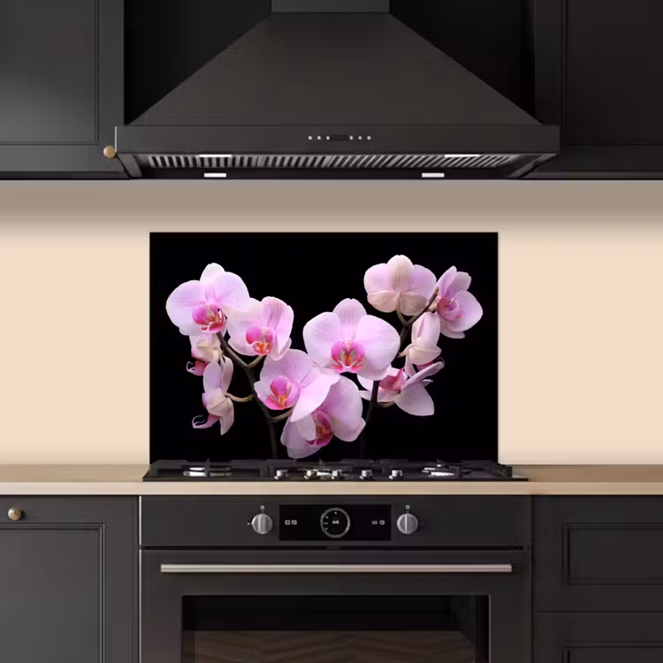 Orchidee - Bloemen - Roze - Flora keuken achterwand spatscherm klein -sfeer1