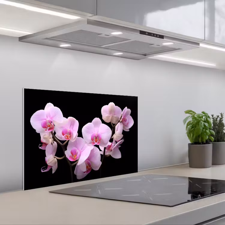 Orchidee - Bloemen - Roze - Flora keuken achterwand spatscherm klein -3d_schuin