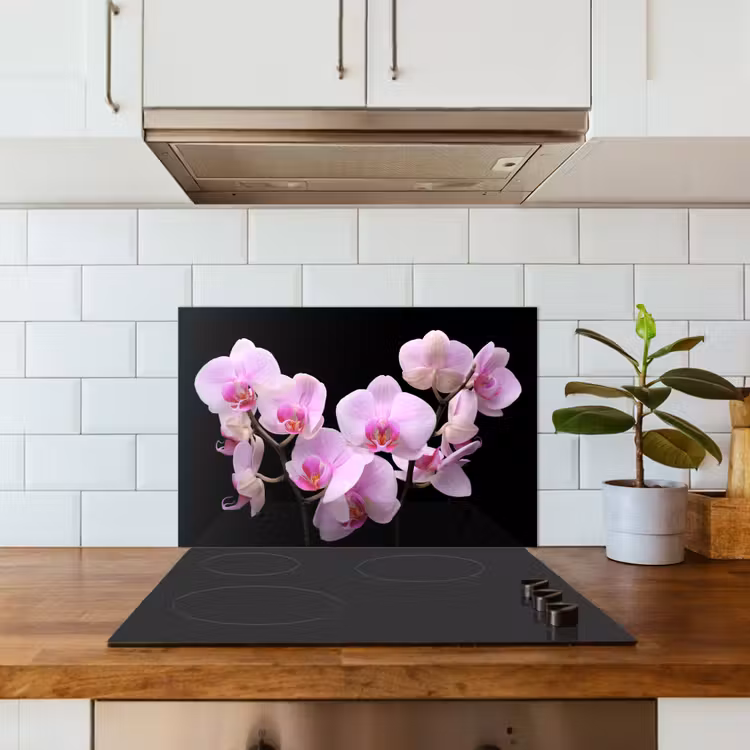 Orchidee - Bloemen - Roze - Flora keuken achterwand spatscherm klein -sfeer2