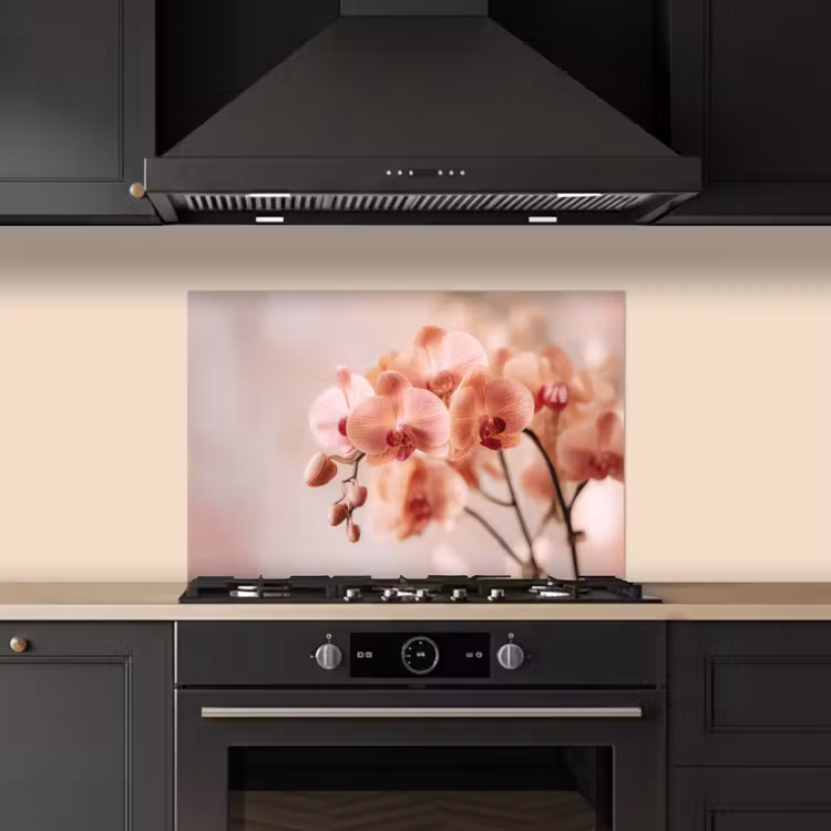 Orchidee - Bloemen - Roze - Bloemblaadjes keuken achterwand spatscherm klein -sfeer1