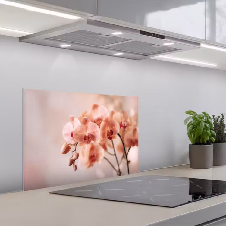 Orchidee - Bloemen - Roze - Bloemblaadjes keuken achterwand spatscherm klein -3d_schuin