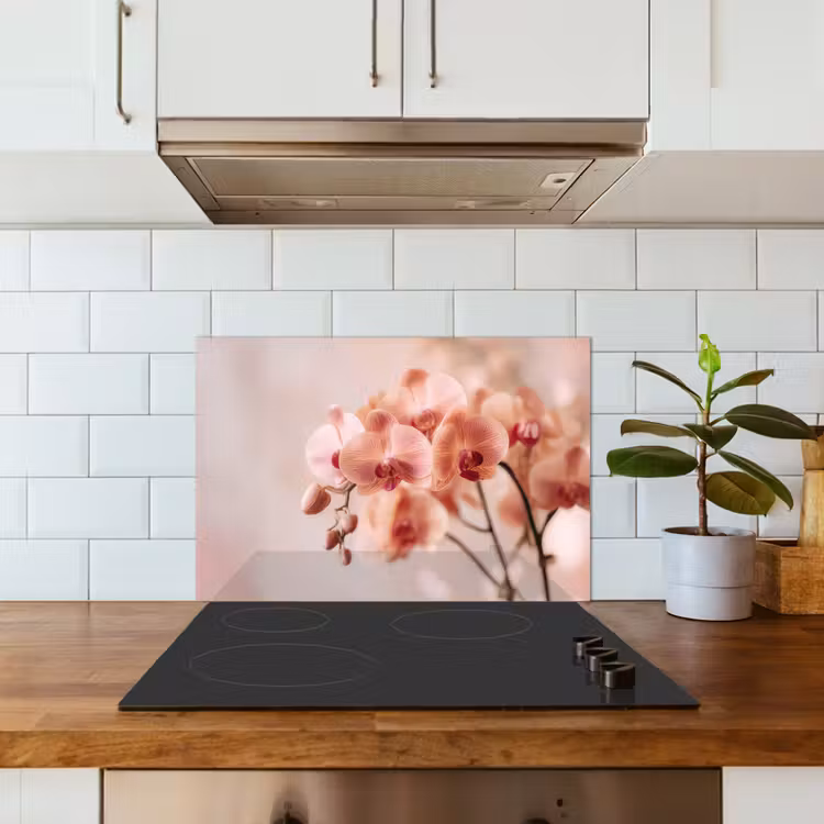 Orchidee - Bloemen - Roze - Bloemblaadjes keuken achterwand spatscherm klein -sfeer2
