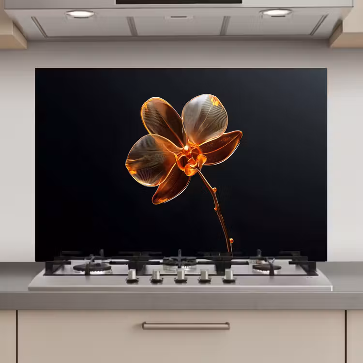 Orchidee - Doorzichtig - Bloem keuken achterwand spatscherm klein -3d_website