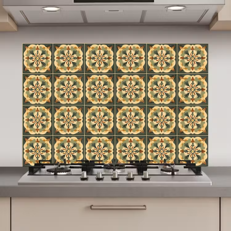 Ornament - Patroon - Groen keuken achterwand spatscherm klein 900 -3d_website