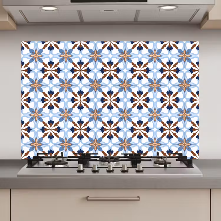 Ornament - Tegel - Kleurrijk keuken achterwand spatscherm klein 900 -3d_website