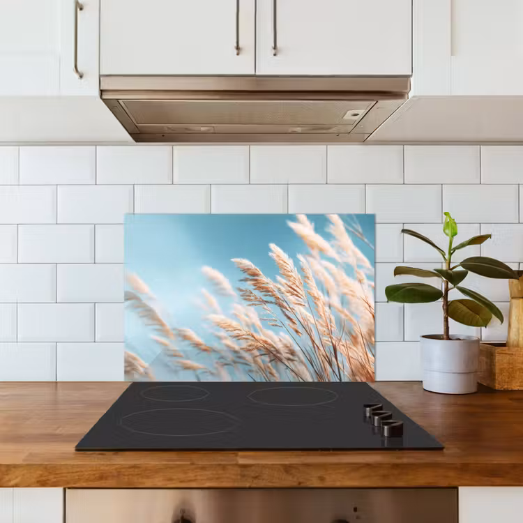 Siergras - Wind - Lichtbruin keuken achterwand spatscherm klein -sfeer2