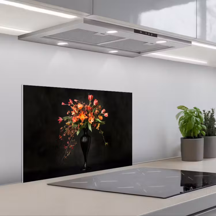Sierlijk - Boeket - Vaas keuken achterwand spatscherm klein -3d_schuin