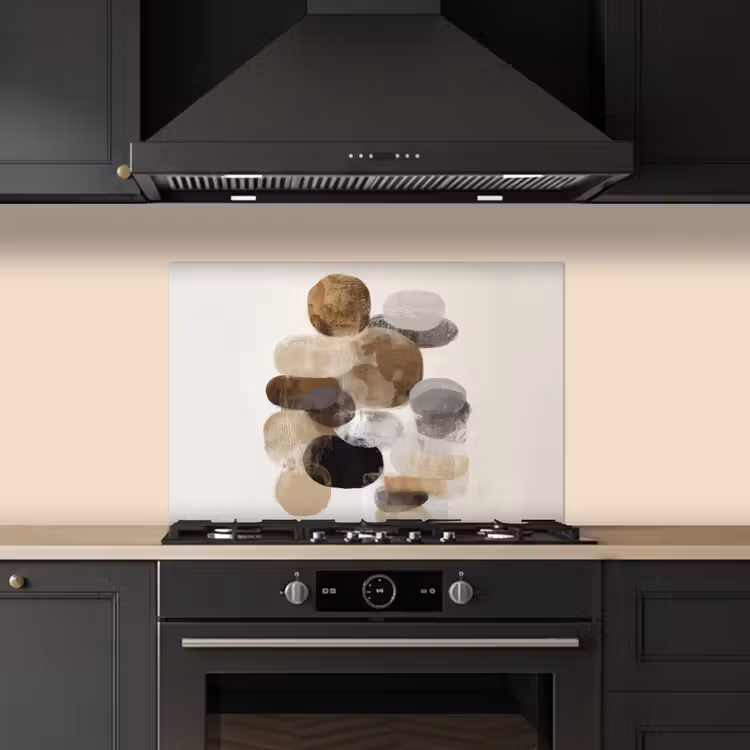 Ovaal - Kleurvlakken - Penseelstreken keuken achterwand spatscherm klein -sfeer1