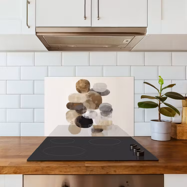 Ovaal - Kleurvlakken - Penseelstreken keuken achterwand spatscherm klein -sfeer2