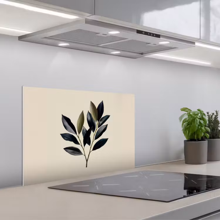 Ovaal - Olijfgroen - Simpel keuken achterwand spatscherm klein -3d_schuin