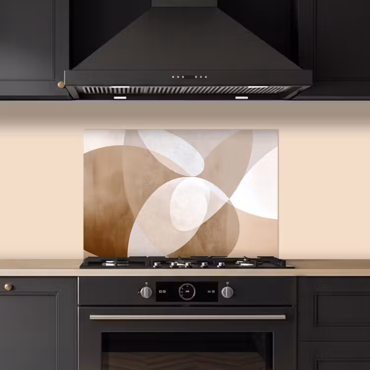 Ovale vormen - Transparant - Zachte overgang keuken achterwand spatscherm klein -sfeer1