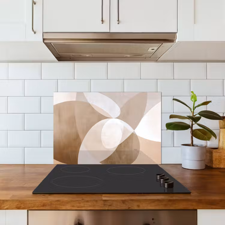 Ovale vormen - Transparant - Zachte overgang keuken achterwand spatscherm klein -sfeer2
