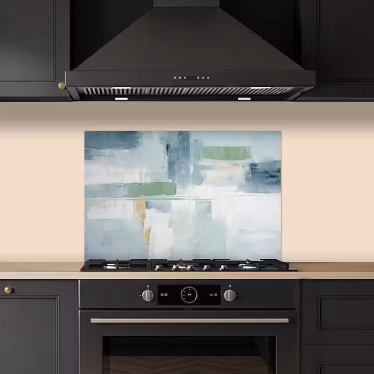 Verf - Moderne kunst - Abstract - Grijs keuken achterwand spatscherm klein -sfeer1