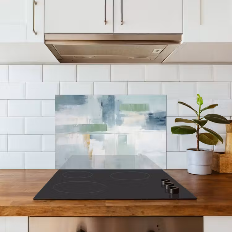 Verf - Moderne kunst - Abstract - Grijs keuken achterwand spatscherm klein -sfeer2