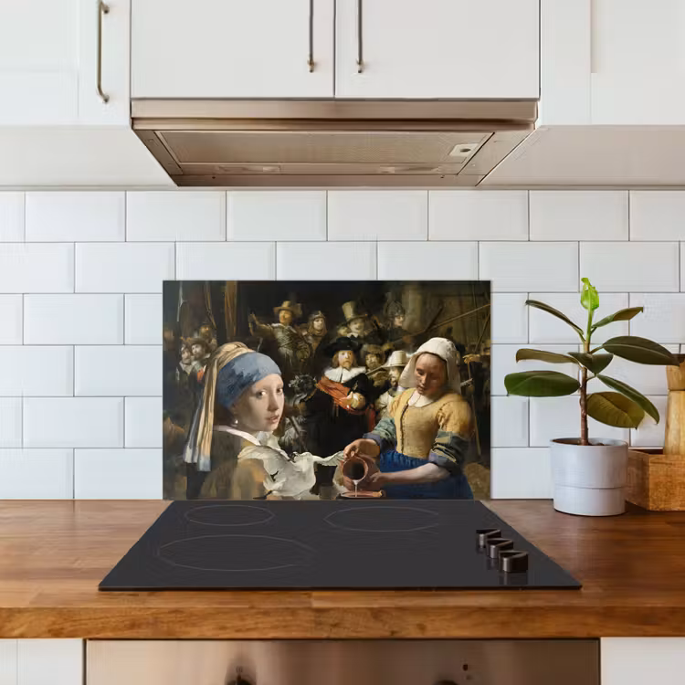 Schilderij - Oude Meesters - Zwaan keuken achterwand spatscherm klein -sfeer2