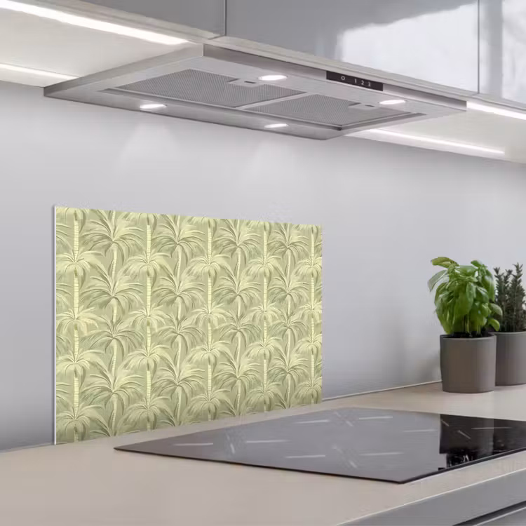 Palmwoud - Tropisch - Groen keuken achterwand spatscherm klein 900 -3d_schuin