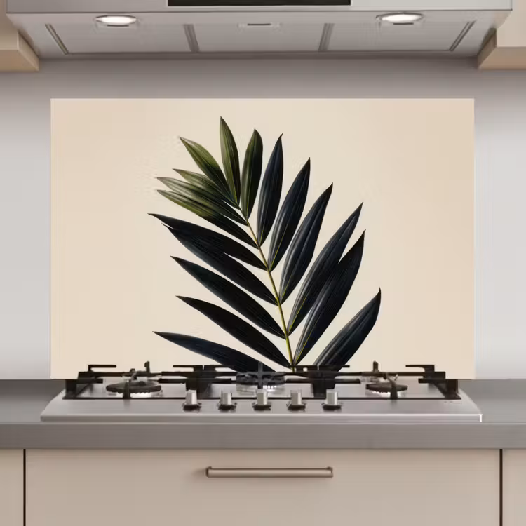 Palmblad - Donkere bladen - Subtiel keuken achterwand spatscherm klein -3d_website