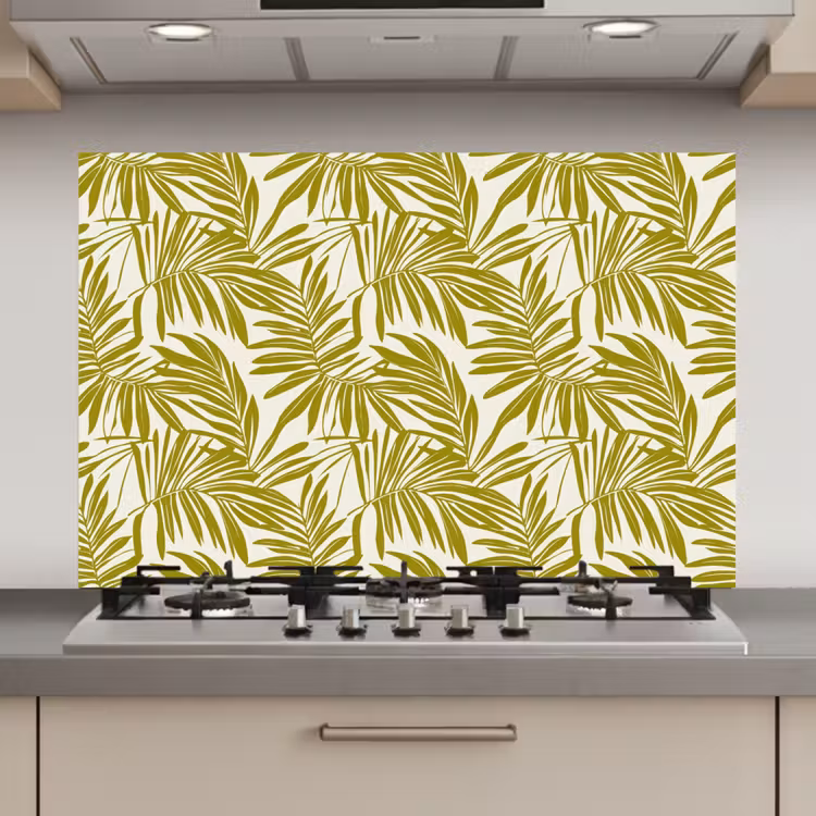 Palmblad - Patroon - Groen keuken achterwand spatscherm klein 900 -3d_website