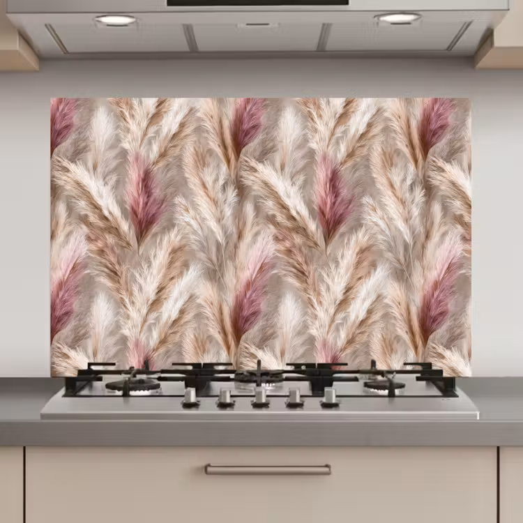 Pampasgras - Pluizig - Kleurrijk keuken achterwand spatscherm klein 900 -3d_website
