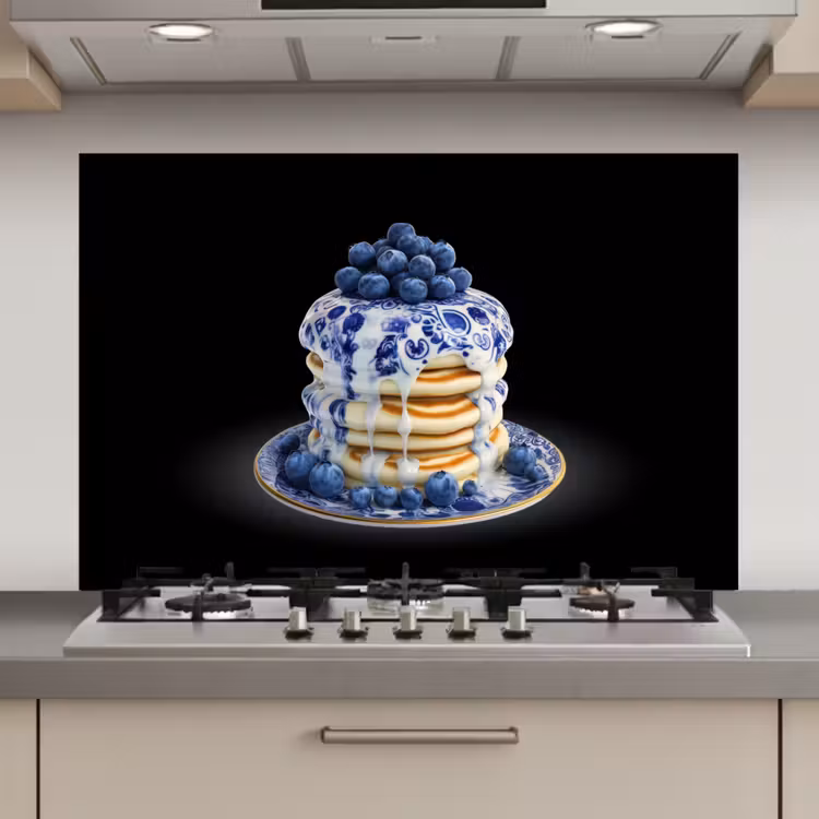 Pannenkoeken - Blauwe Bessen - Bord keuken achterwand spatscherm klein -3d_website