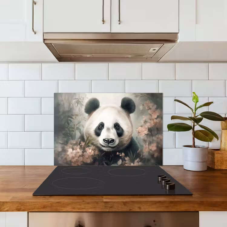 Panda - Dieren - Bloemen - Planten keuken achterwand spatscherm klein -sfeer2