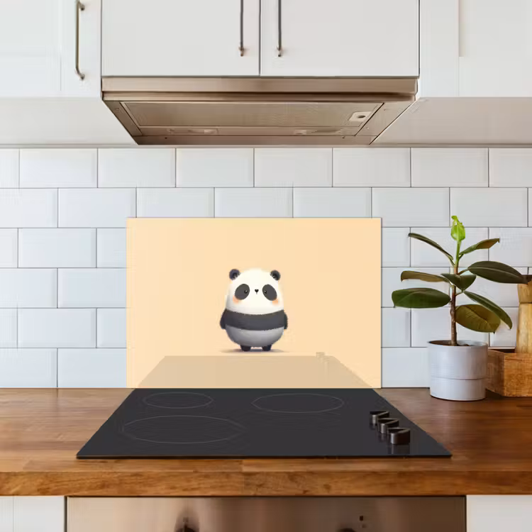 Panda - Beige - Minimalistisch keuken achterwand spatscherm klein -sfeer2