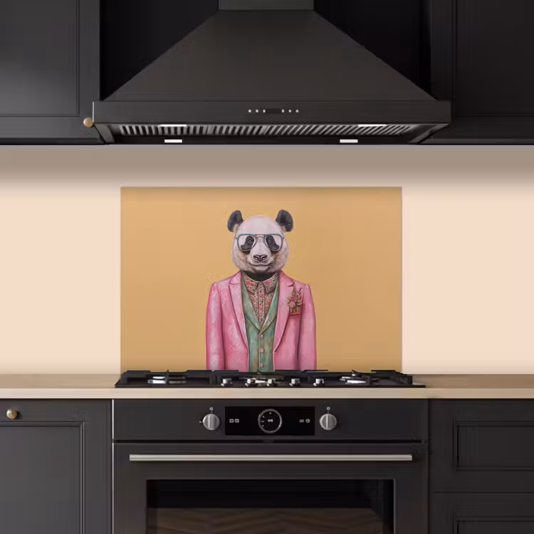 Panda - Pak - Zonnebril - Blauw keuken achterwand spatscherm klein -sfeer1