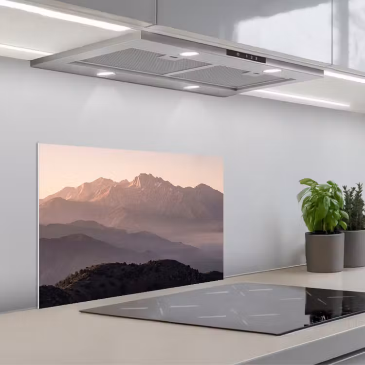 Panorama - Landschap - Bergen keuken achterwand spatscherm klein -3d_schuin