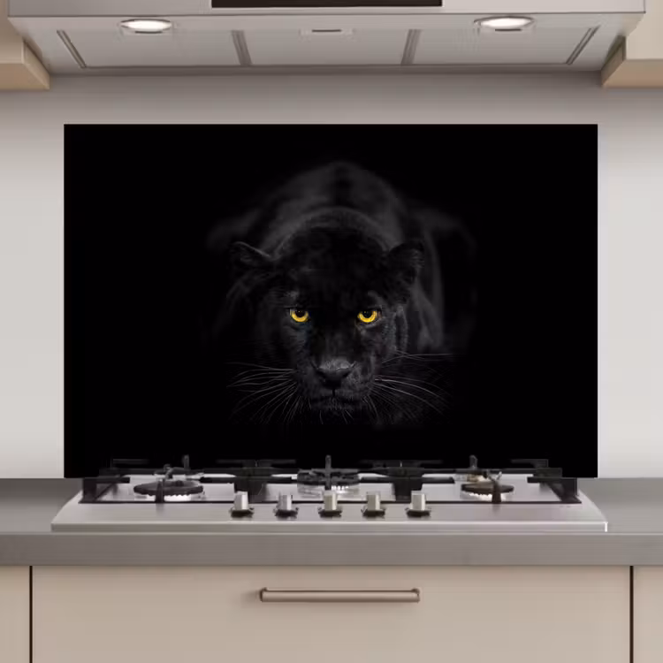 Panter - Dieren - Zwart - Ogen keuken achterwand spatscherm klein -3d_website