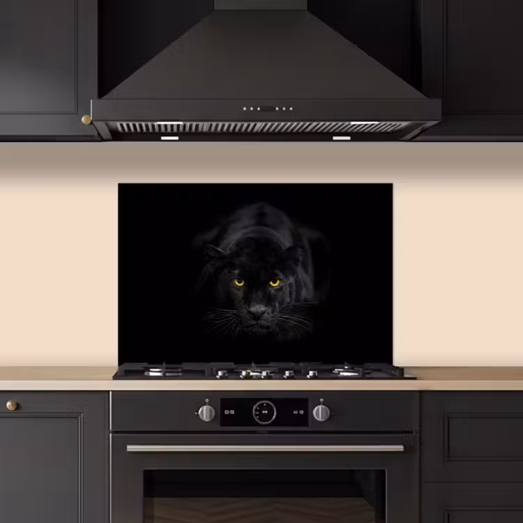 Panter - Dieren - Zwart - Ogen keuken achterwand spatscherm klein -sfeer1