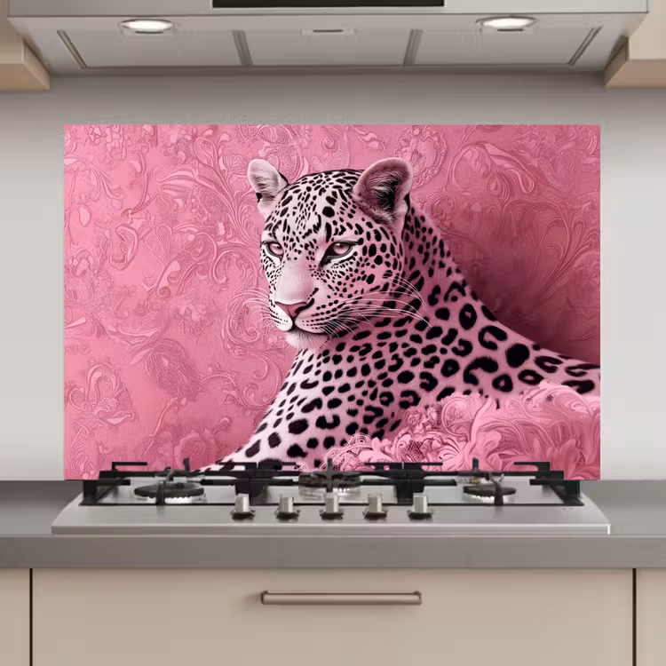 Panter - Luxe - Roze keuken achterwand spatscherm klein -3d_website
