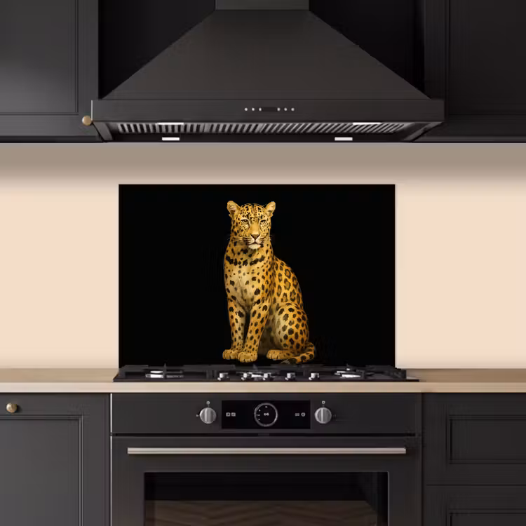 Panter - Realistisch - Bruin keuken achterwand spatscherm klein -sfeer1