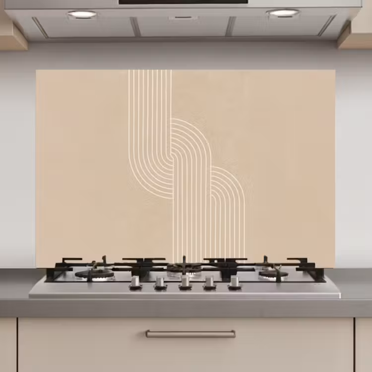 Parallelle lijnen - Lichte textuur - Beige keuken achterwand spatscherm klein -3d_website