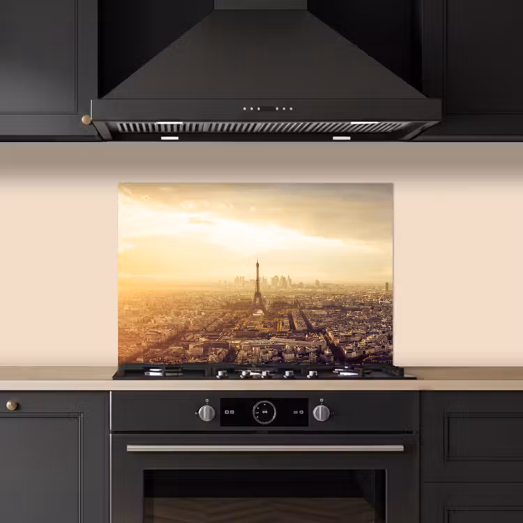 Parijs - Skyline - Zonsondergang - Steden keuken achterwand spatscherm klein -sfeer1