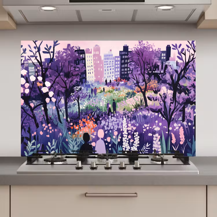 Park - Bomen - Bloemen - Gebouwen keuken achterwand spatscherm klein -3d_website