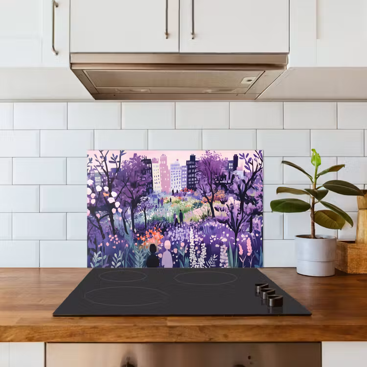 Park - Bomen - Bloemen - Gebouwen keuken achterwand spatscherm klein -sfeer2