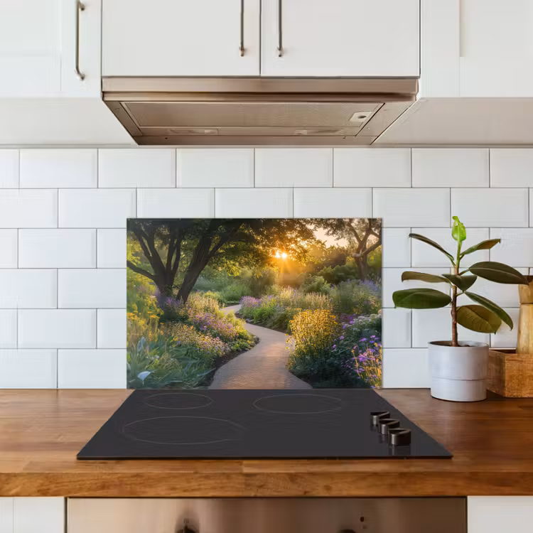 Pad - Bloemen - Park keuken achterwand spatscherm klein -sfeer2