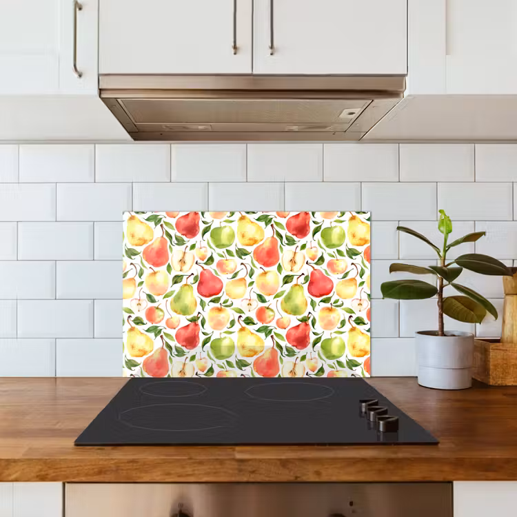 Patroon - Appels - Peren keuken achterwand spatscherm klein 900 -sfeer2