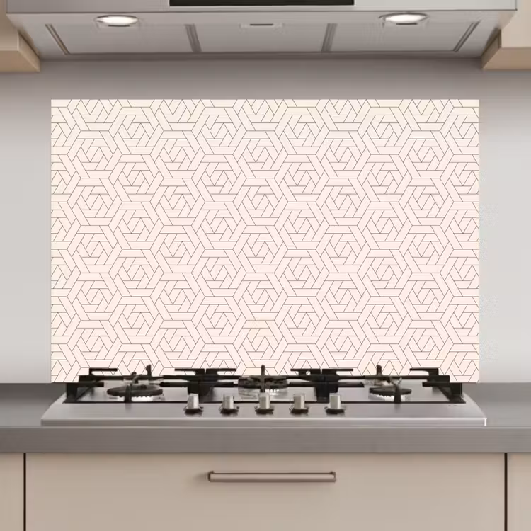 Patroon - Beige - Lijnen - Bruin keuken achterwand spatscherm klein 900 -3d_website