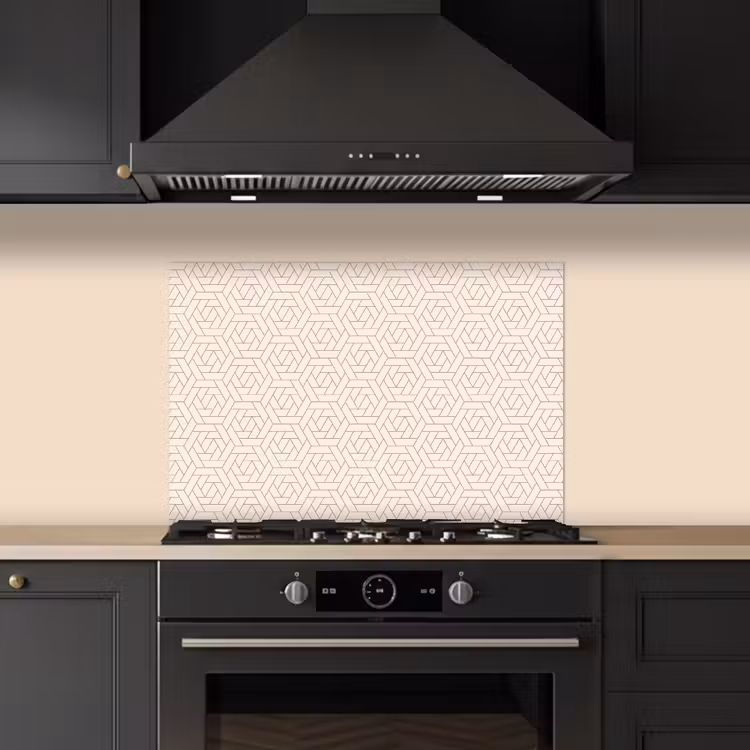 Patroon - Beige - Lijnen - Bruin keuken achterwand spatscherm klein 900 -sfeer1