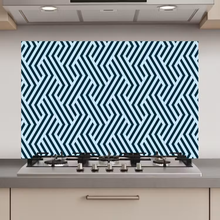 Patroon - Blauw - Lijnen - Zigzag keuken achterwand spatscherm klein 900 -3d_website