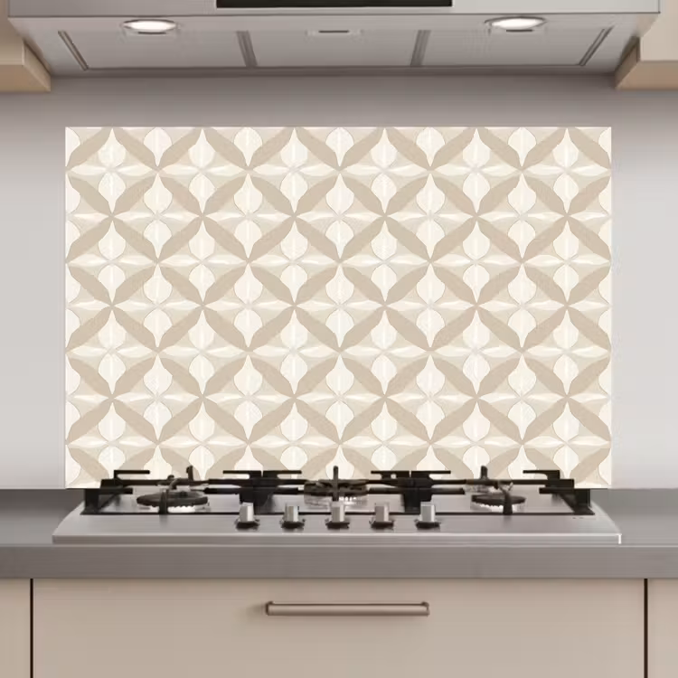 Patroon - Klassiek - Beige keuken achterwand spatscherm klein 900 -3d_website