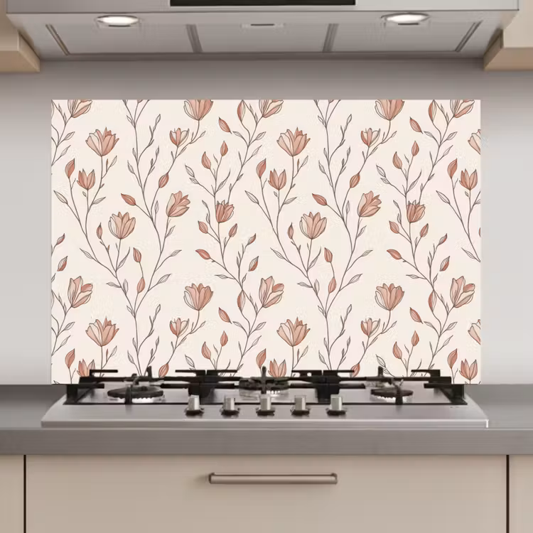 Patroon - Klassiek - Roze keuken achterwand spatscherm klein 900 -3d_website
