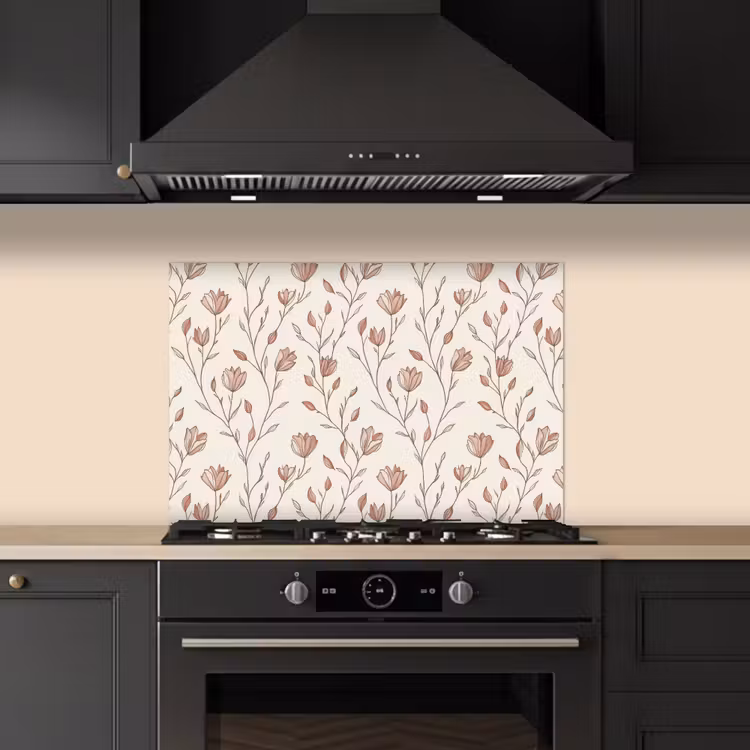 Patroon - Klassiek - Roze keuken achterwand spatscherm klein 900 -sfeer1