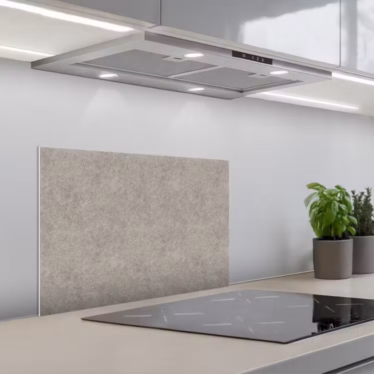 Patroon - Beton - Grijs keuken achterwand spatscherm klein 900 -3d_schuin