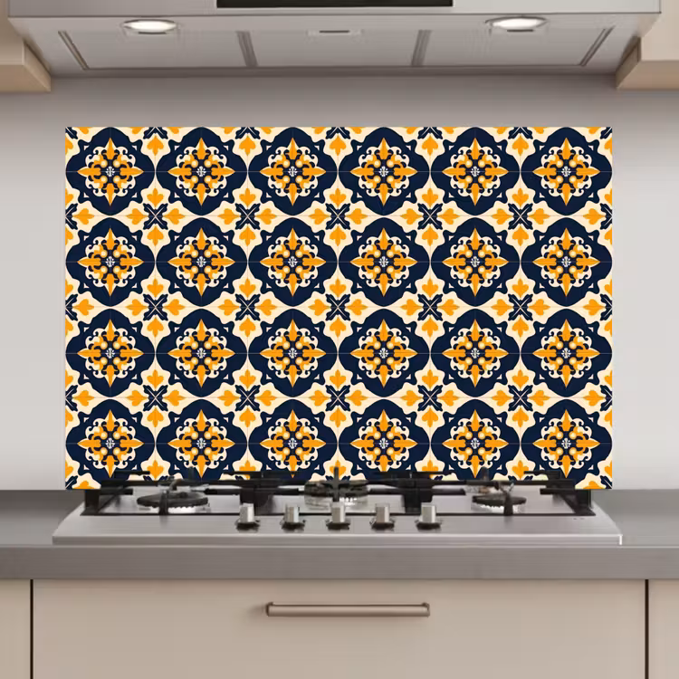 Patroon - Siertegel - Kleurrijk keuken achterwand spatscherm klein 900 -3d_website