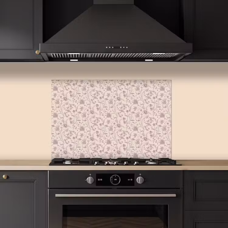 Patroon - Bloemen - Paars keuken achterwand spatscherm klein 900 -sfeer1
